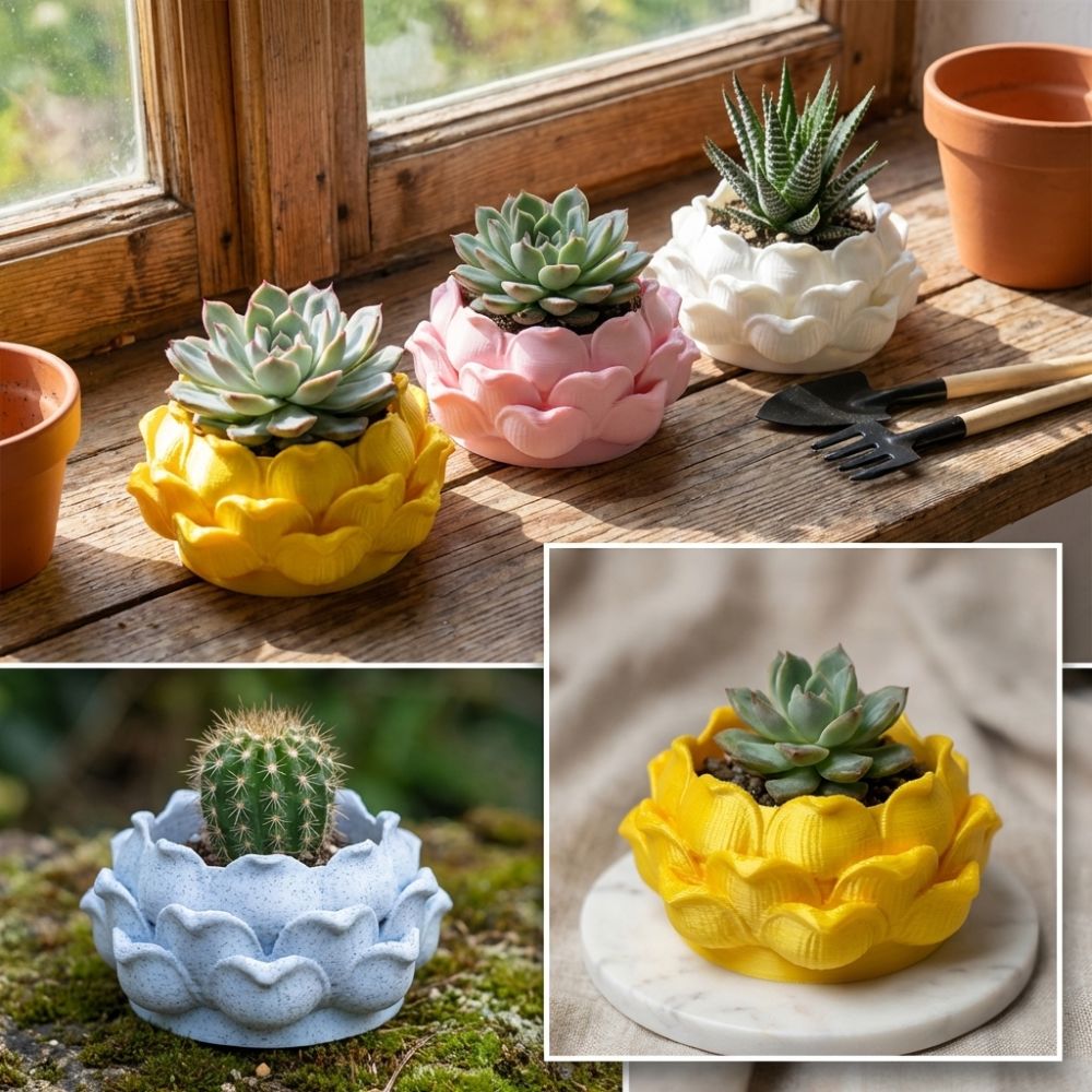 Vaso de Plástico 3D em Formato - Echeveria Succulent avaliação e preço