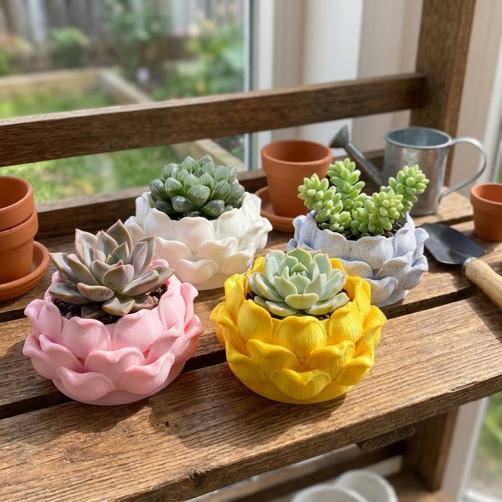 Vaso de Plástico 3D em Formato - Echeveria Succulent avaliação e preço